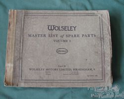 Wolseley documentation (parts book) for Wolseley