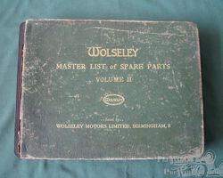 Wolseley documentation (parts book) for Wolseley