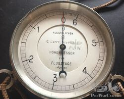Höhenmesser (aircraft altimeter) für Flugzeuge, Hersteller Lufft, ca. 1914-1917, für Fokker E und Fokker Dr. I