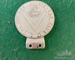 Original Early Vintage Sports Car Club VSCC Chrome Car Badge.