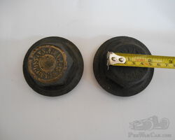 2 Brass hub caps for Darracq
