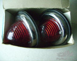 Pair of NOS Red Mushroom Lights. Make AEB