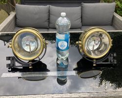 Full Set Of Willocq & Bottin Brass Lamps