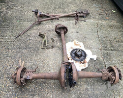 c.1911 De Dion Bouton Front and Rear Axles and Parts.