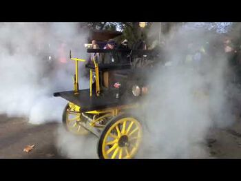 The 1896 Salvesen Steam Cart at the start of the London to Brighton Veteran Car Run 2021