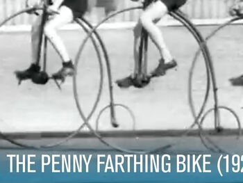 Racing penny farthings at Herne Hill