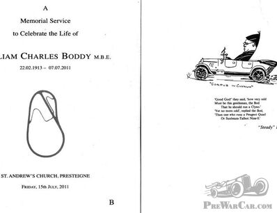 Memorial Service for Bill Boddy.