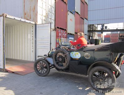 Model T on its way to America