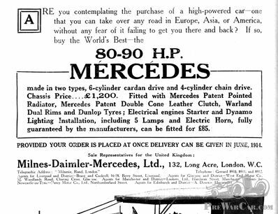 'The World's Best Car' 1914 Mercedes 80/90HP
