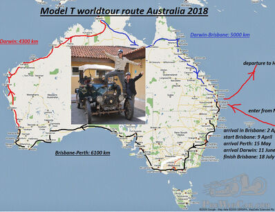 UPDATE! Model T Worldtour route Australia