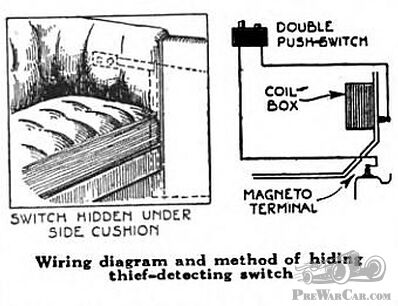 Switch concealed in upholstery foils Ford thief