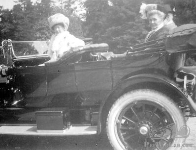Lillias MacDonald in a Mystery car