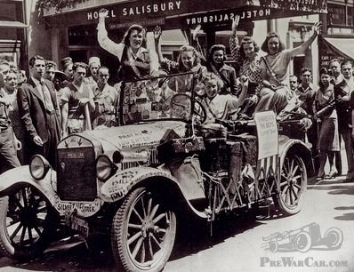 The Gypsy Coeds made friends everywhere with their Model T Ford