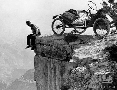Right at the very edge of the precipice