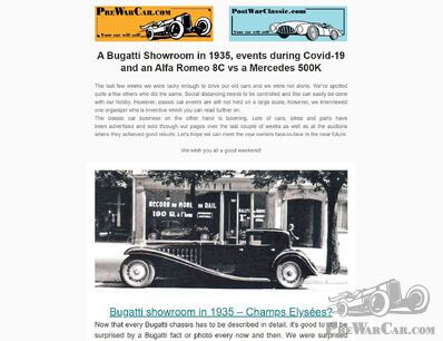 A Bugatti Showroom in 1935, events during Covid-19 and an Alfa Romeo 8C vs a Mercedes 500K - NEWSLETTER