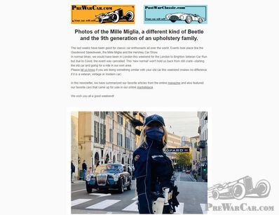 Photos of the Mille Miglia, a different kind of Beetle and the 9th generation of an upholstery family - NEWSLETTER