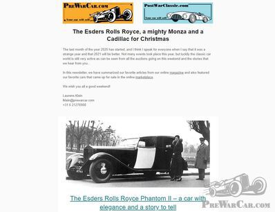 The Esders Rolls Royce, a mighty Monza and a Cadillac for Christmas - NEWSLETTER