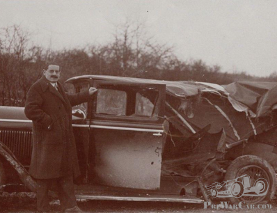 A smiling face after a serious rear-end impact. Avion Voisin?