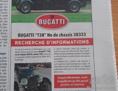 Looking for information on Bugatti T38, #38333