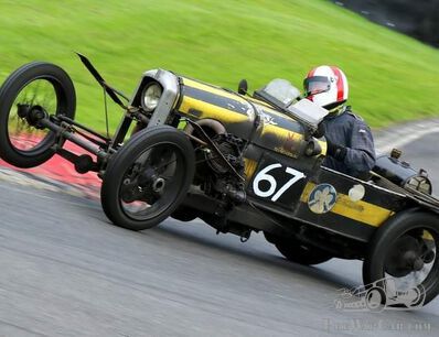 Vintage and pre-1961 racing cars in action at Cadwell Park