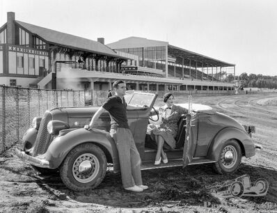 Two kinds of horsepower at Tanforan Park
