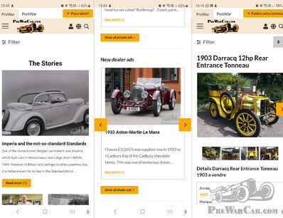 Renewed mobile website for PreWarCar.com