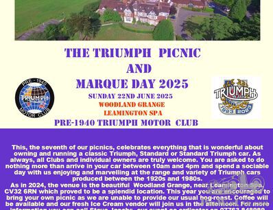 An Invitation to the Triumph Picnic and Marque Day 2025