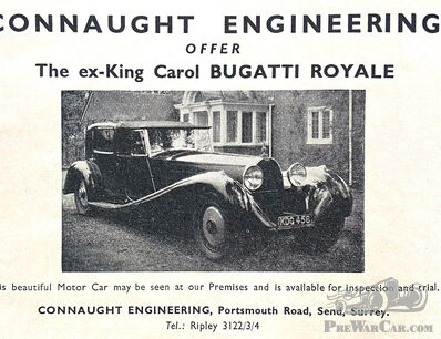 Comment une Bugatti Royale s'est retrouvée chez Connaught