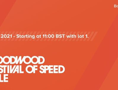Bonhams Goodwood Festival of Speed Sale 2021 - live stream