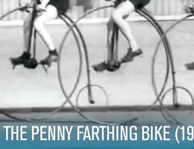 Racing penny farthings at Herne Hill