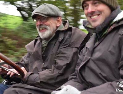 Veteran cars on Clayton Hill in the 2022 London to Brighton Veteran Car Run