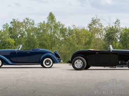 Back to back: 1936 Ford V8 De Luxe Roadster vs 1932 Ford Hot Rod 'High-Boy' Roadster