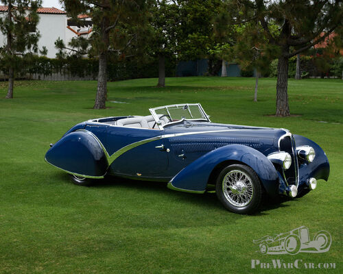 Highly Awarded 1936 Delahaye 135 Competition Streamlined Disappearing Top Convertible, Figoni-Falaschi Masterpiece