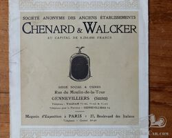 1923 Chenard & Walcker catalogue