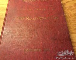 ROLLS ROYCE ORIGINAL OWNERS HAND BOOK 20HP PUBLISHED DECEMBER 1922