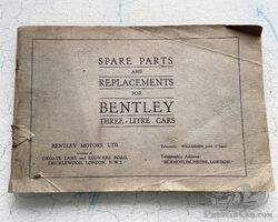Bentley 3 Litre spares list