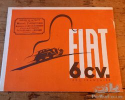 FIAT 6 CV '100% française' - dépliant / brochure RESERVED