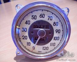 1936 PACKARD 120 MPH. SPEEDO & CABLE. Curved Glass. HOTROD, SPECIAL.