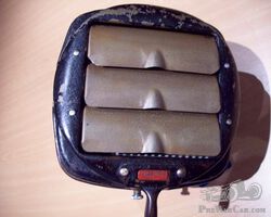 ARVIN U.S.A. heater. 12 volt. Nice inside, patina outside. Spins like a top.