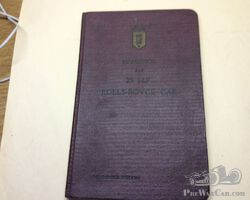 ROLLS ROYCE 20 HP OWNERS MANUAL CONDENSED EDITION APRIL 1924-APRIL 1927