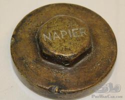 Brass Napier Automobile Threaded Hubcap | Check the Oil Auction | Ending January 16, 2022