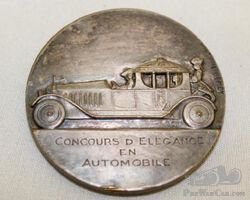 1928 Concours d'Elegance of Automobiles Rally Badge Race Medallion | Check the Oil Auction | Ending January 16, 2022