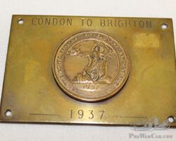 1937 London to Brighton Race Medallion Rally Badge | Check the Oil Auction | Ending January 16, 2022