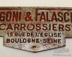 Figoni & Falaschi Carrossiers Coachbuilder Body Tag Badge