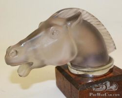 Amethyst Lalique Epsom Horse Head Radiator Mascot Hood Ornament | Check the Oil Auction | Ending January 16, 2022