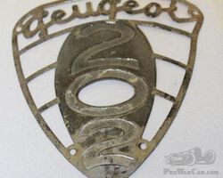 Peugeot 202 Radiator Script Emblem | Check the Oil Auction | Ending January 16, 2022
