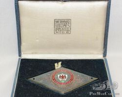 1933 Automobile Club of Nice and Cote de Azur French Riviera Rally Badge Race Medallion | Check the Oil Auction | Ending January 16, 2022