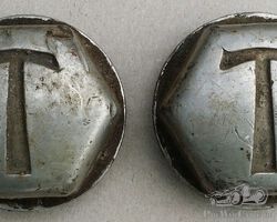 Two 1920's Talbot hubcaps