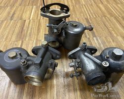 3 Solex 35 brass carburettors