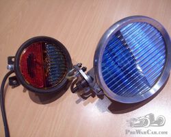 Small cyclecar single headlight & single taillight CIBIE TP86 . Original mounting bracket Amilcar, Salmson,